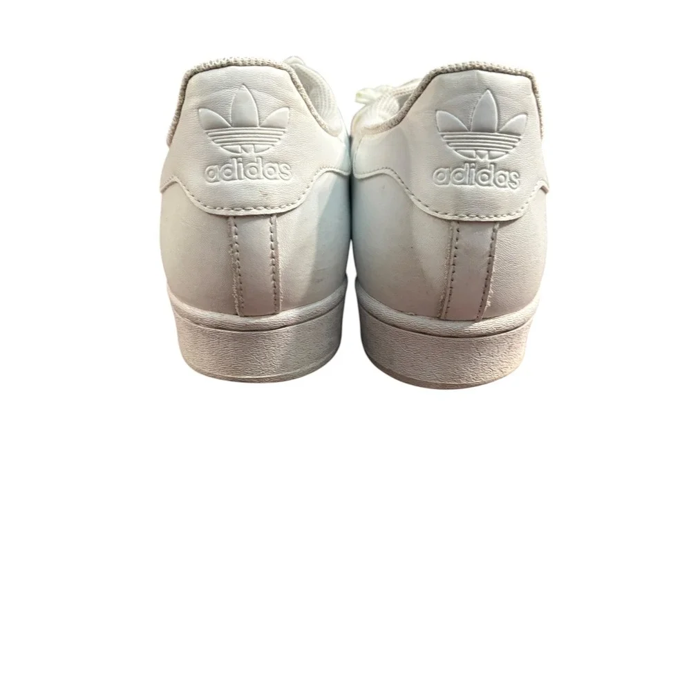 Adidas Superstar Mens Triple White Leather Shell Toe Sneakers EG4960 Size 12